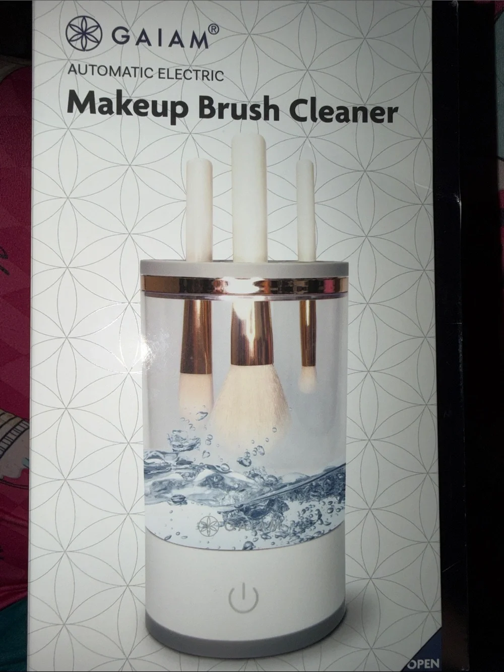 GAIAM White and Rose Gold Makeup Brush Cleaner
